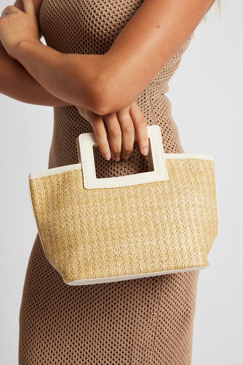 Beige Straw Tote Bag for Ally Fashion