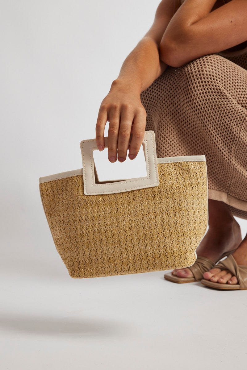 Beige Straw Tote Bag for Ally Fashion