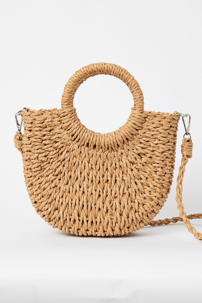 Beige Straw Crossbody Bag for Ally Fashion