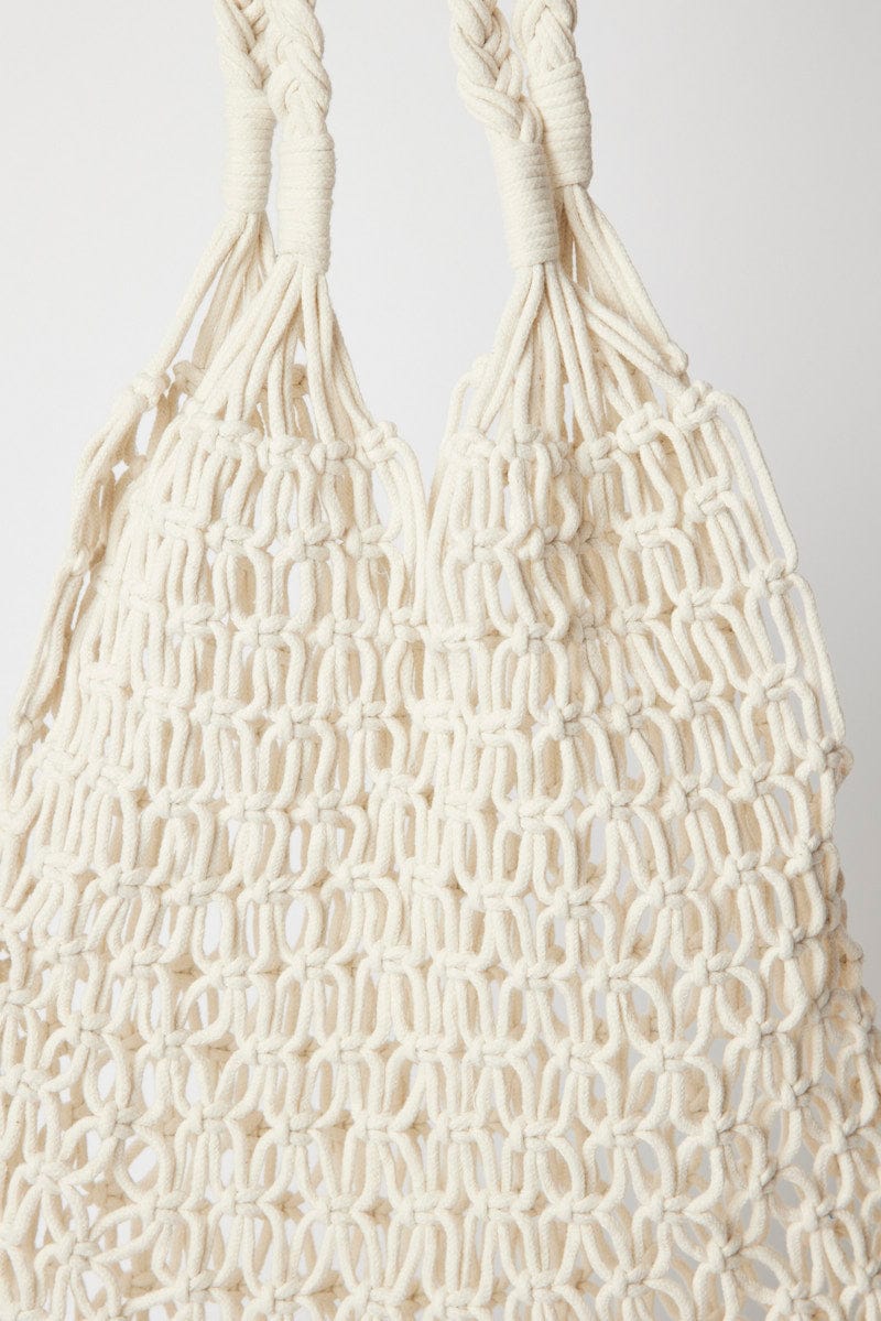 White Crochet Shopper Bag for Ally Fashion