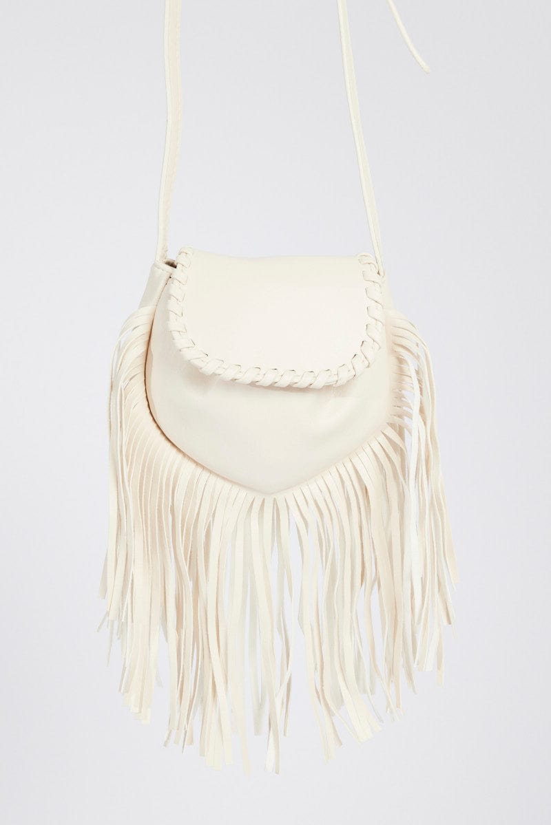 White Fringe Decor Crossbody Bag for Ally Fashion