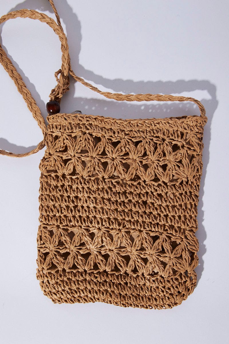 Brown Straw Crochet Bag for Ally Fashion