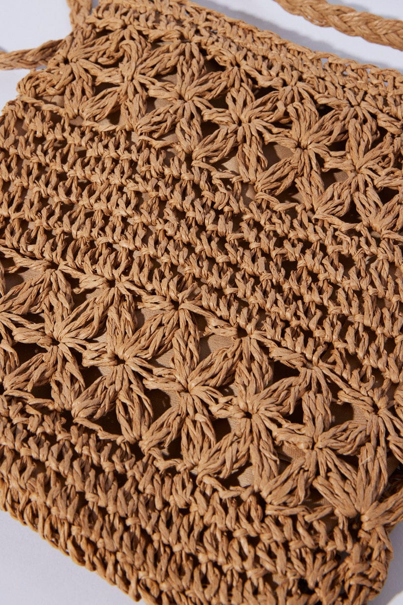 Brown Straw Crochet Bag for Ally Fashion