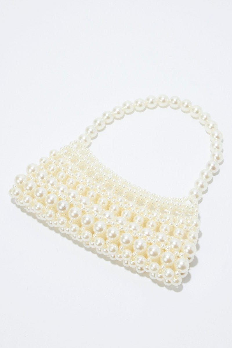 White Faux Pearl Bag for Ally Fashion