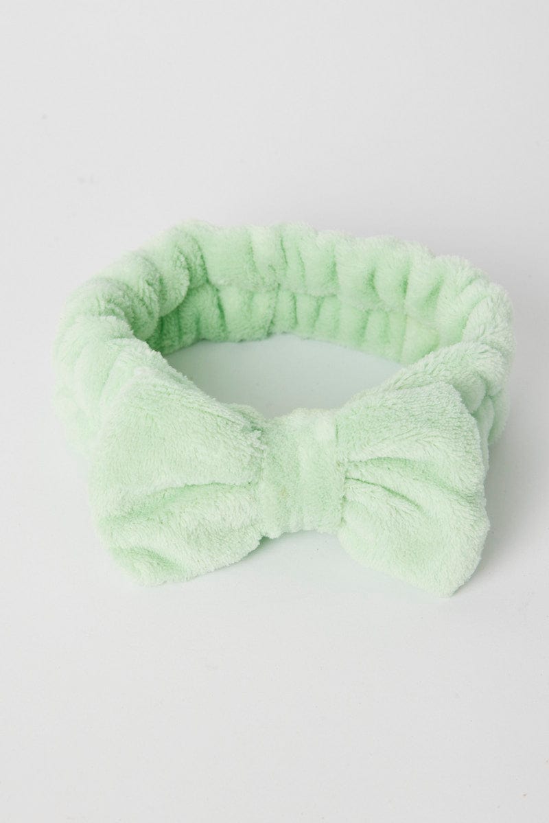 Green Fluffy Elastic Spa Hair Band Headband for Make Up for Ally Fashion