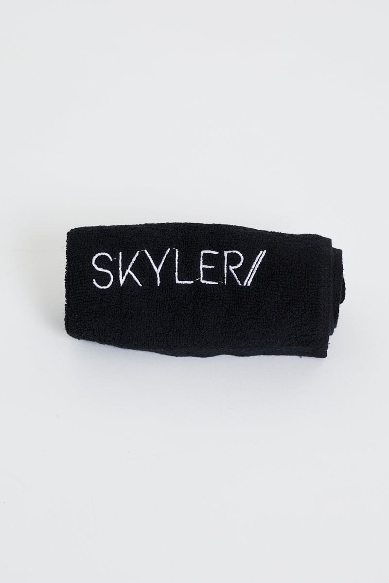 AW CROP TOP Black Skyler Active Gym Towel for Women by Ally