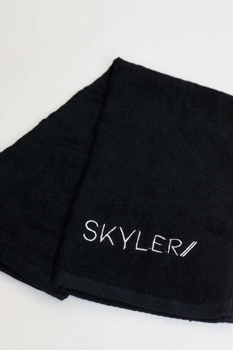 AW CROP TOP Black Skyler Active Gym Towel for Women by Ally