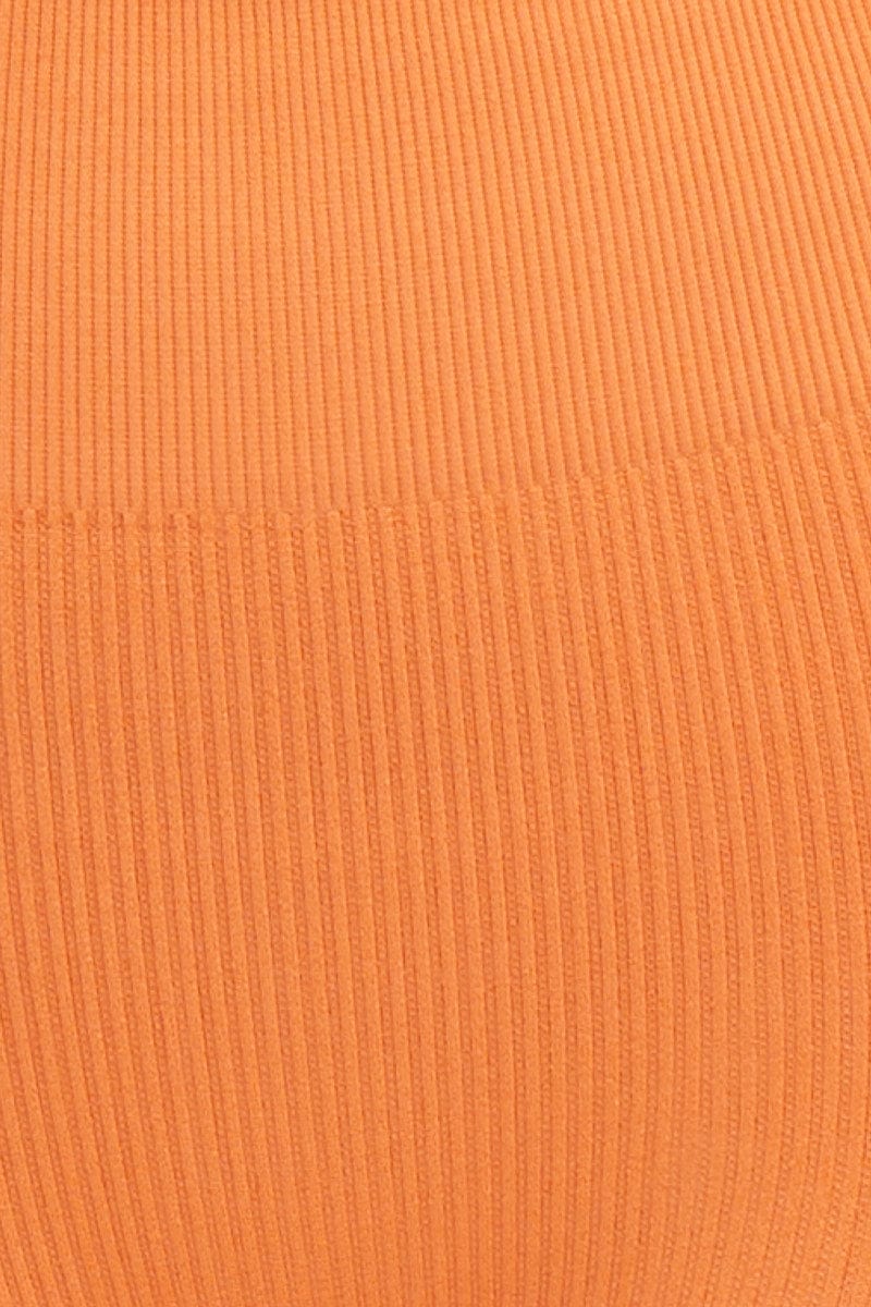 Women's Orange Activewear High Rise Legging Seamless