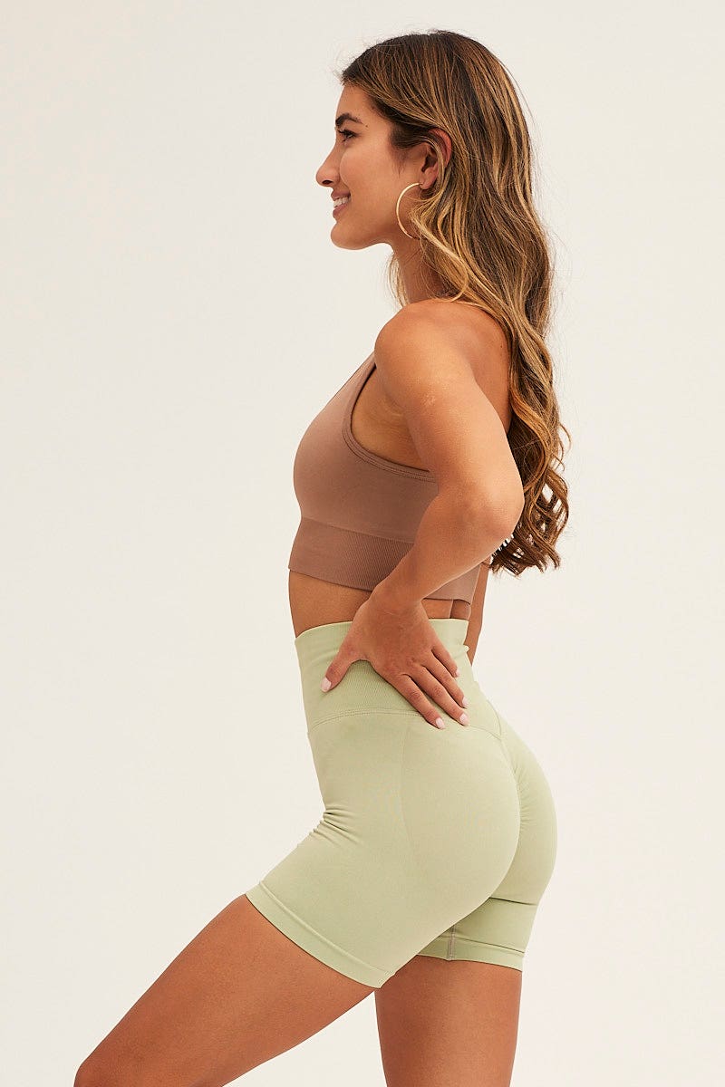 AW TOP Camel Seamless Activewear Top for Women by Ally