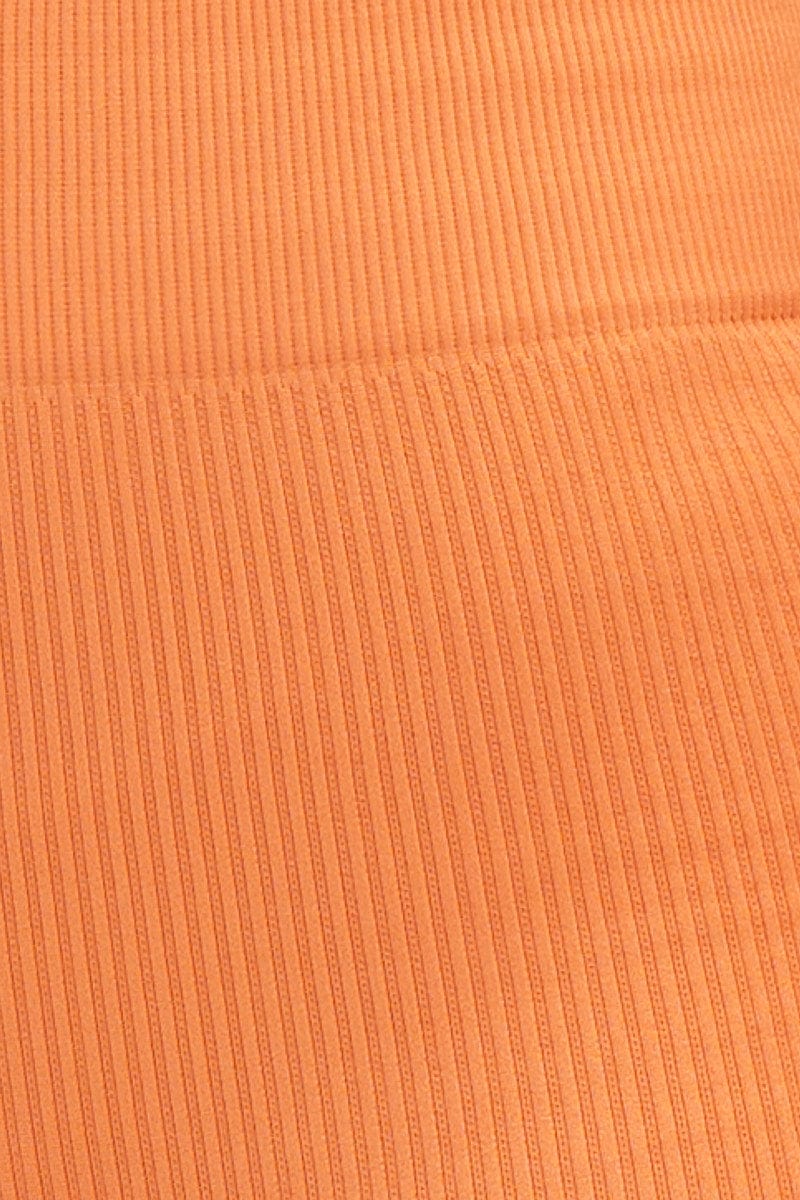 AW TOP Orange Seamless Activewear Singlet Top for Women by Ally