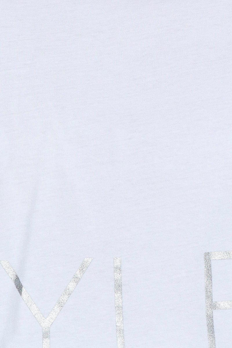 AW TOP White Skyler Active Crop Boxy T Shirt for Women by Ally