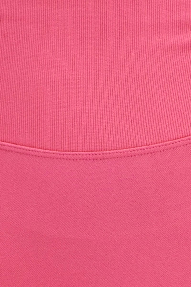 Pink Seamless Crop Top And Shorts Activewear Set
