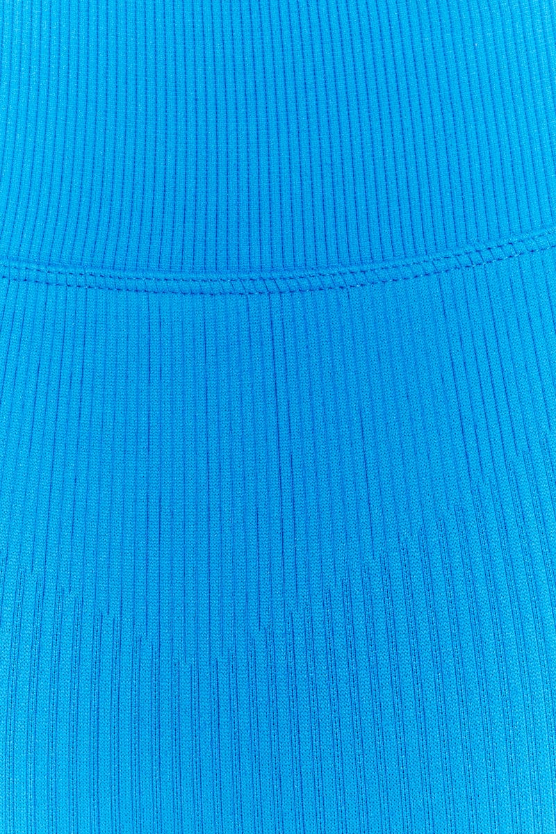 Blue Seamless Zip Top And Bike Shorts Activewear Set for Ally Fashion