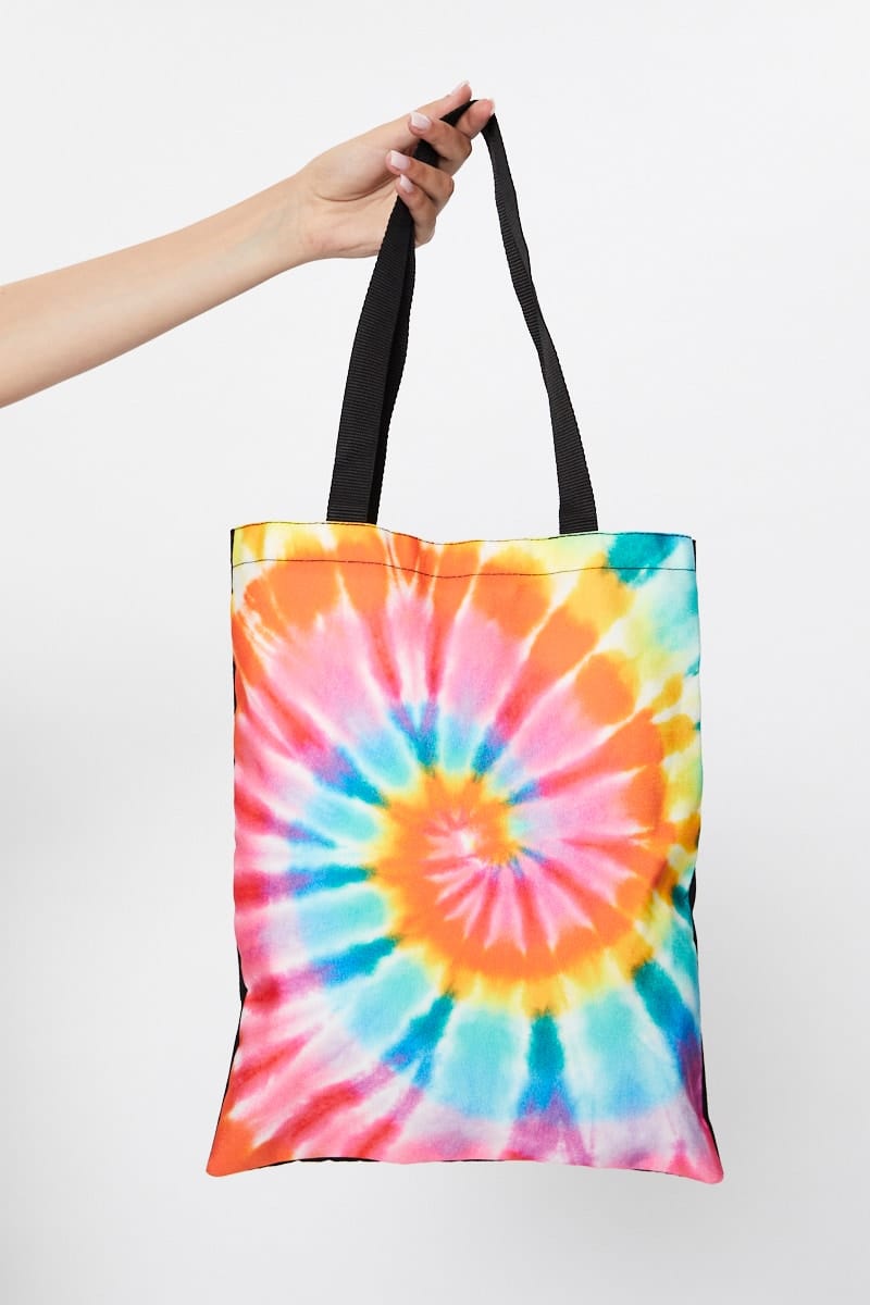 BAGS Black Tie Dye Tote Bag for Women by Ally