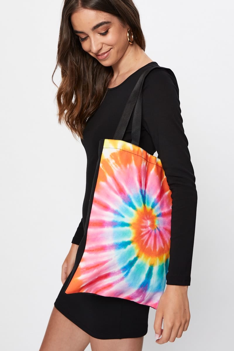 BAGS Black Tie Dye Tote Bag for Women by Ally