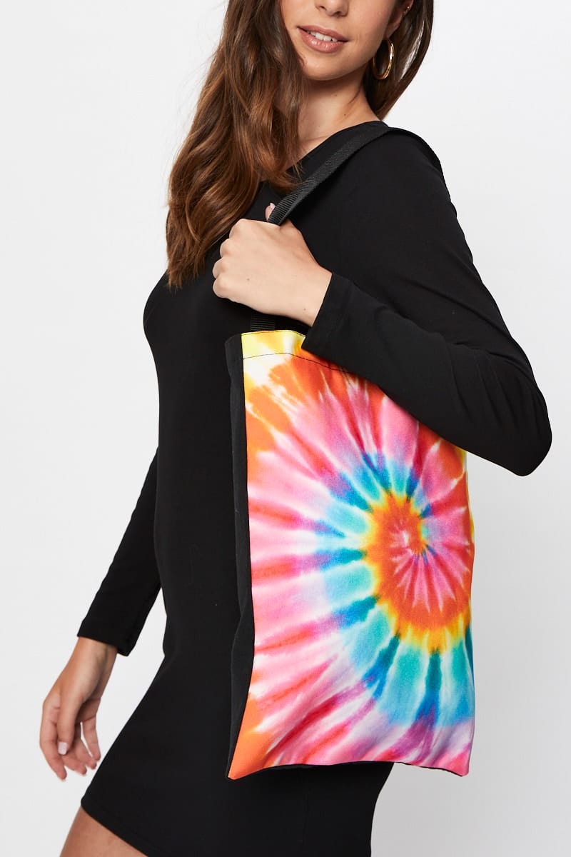 BAGS Black Tie Dye Tote Bag for Women by Ally