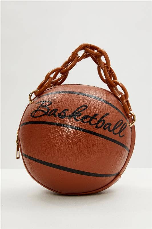 BAGS Brown Basketball Round Bag for Women by Ally