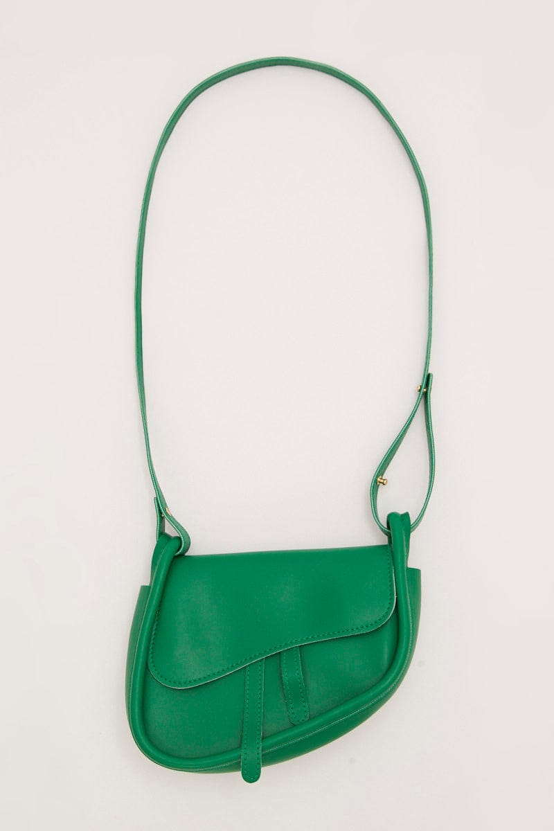 BAGS Green Crossbody Saddle Bag for Women by Ally