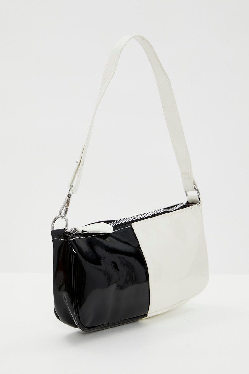 BAGS Stripe Half And Half Monochrome Under Arm Bag for Women by Ally