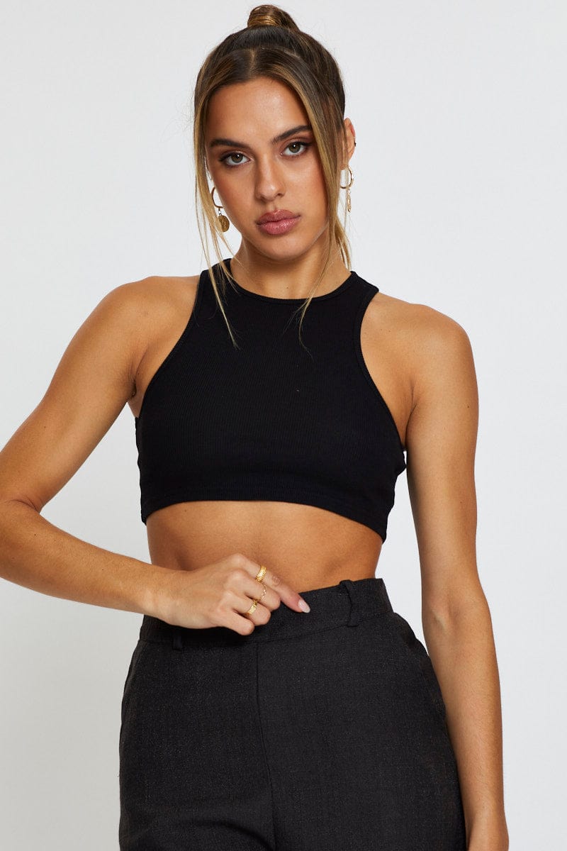 BANDEAU CROP Black Crop Top for Women by Ally