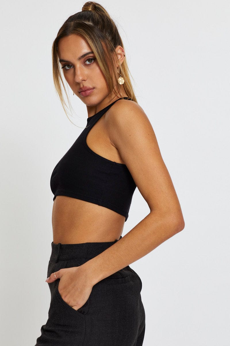 BANDEAU CROP Black Crop Top for Women by Ally