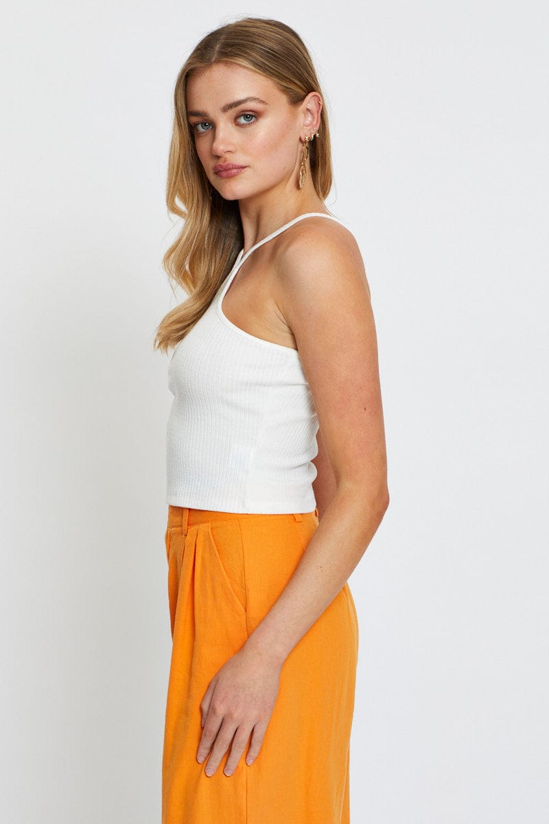 BANDEAU REGULAR White Halter Top for Women by Ally