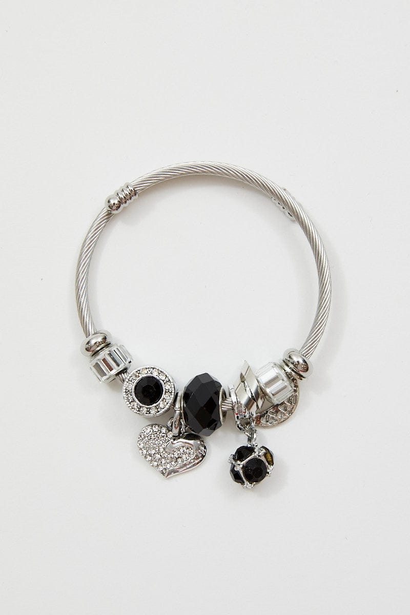 BANGLE/BRACELET Black Charm Bracelet for Women by Ally