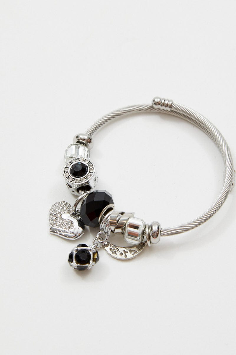 BANGLE/BRACELET Black Charm Bracelet for Women by Ally