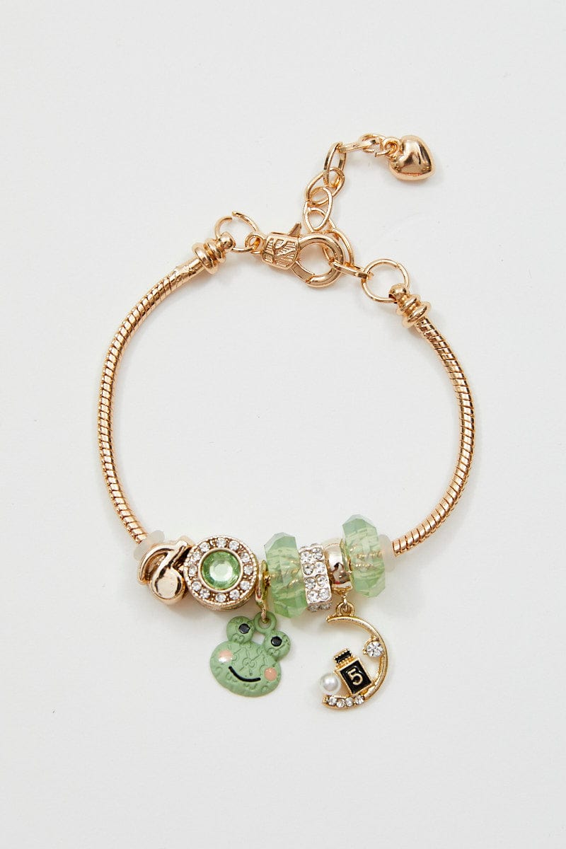Green charm bracelet Clearance