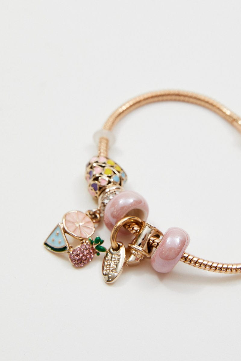 BANGLE/BRACELET Pink Charm Bracelet for Women by Ally