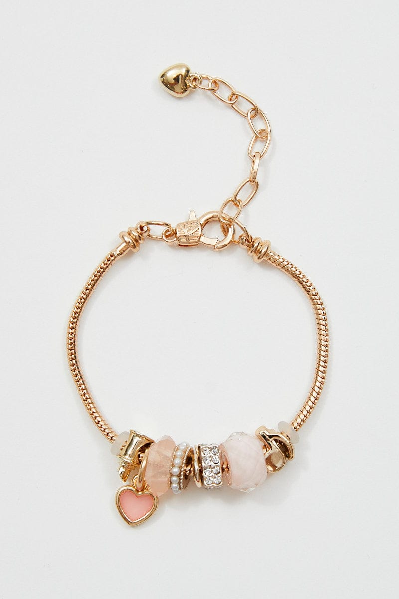BANGLE/BRACELET Pink Charm Bracelet for Women by Ally