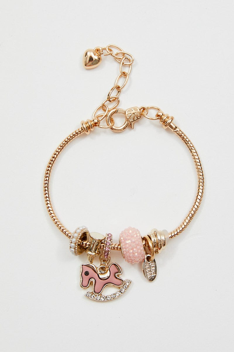 BANGLE/BRACELET Pink Charm Bracelet for Women by Ally