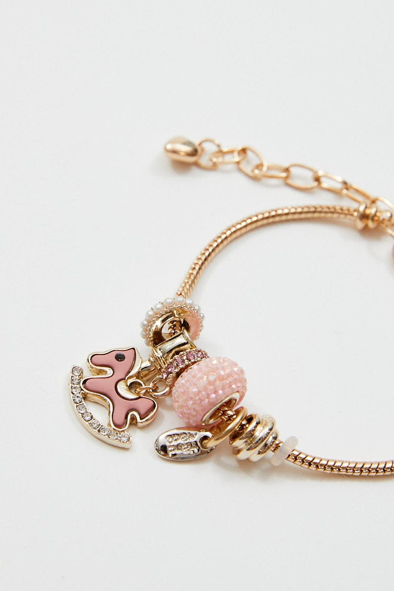 BANGLE/BRACELET Pink Charm Bracelet for Women by Ally