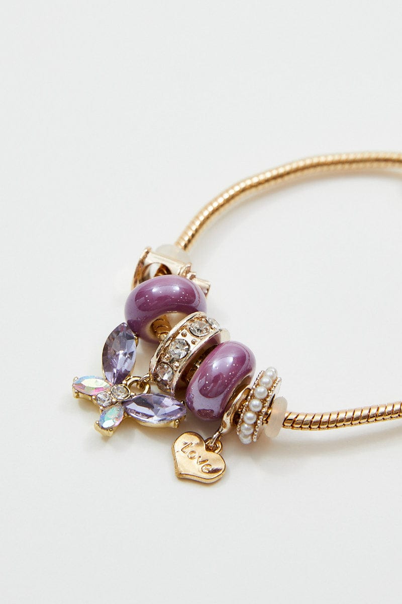 BANGLE/BRACELET Purple Charm Bracelet for Women by Ally
