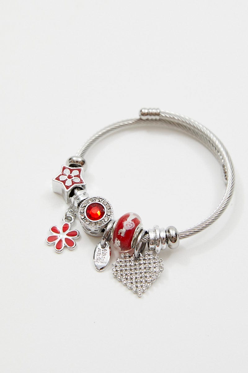 BANGLE/BRACELET Red Charm Bracelet for Women by Ally