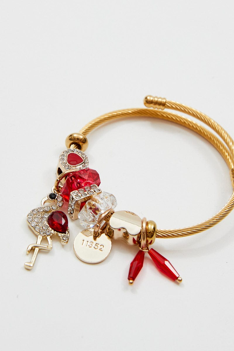 BANGLE/BRACELET Red Charm Bracelet for Women by Ally