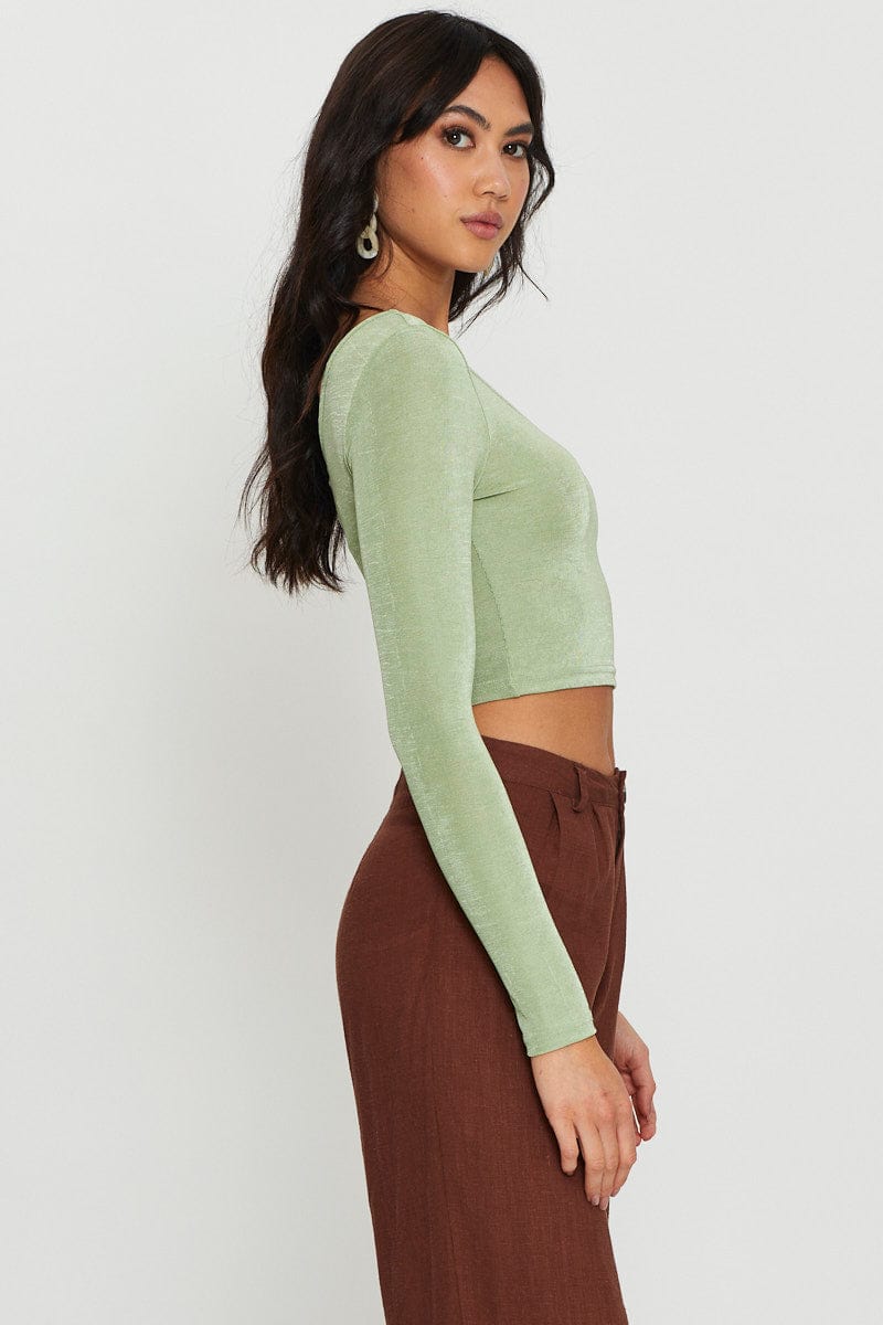 BARDOT Green Slinky Top One Shoulder for Women by Ally