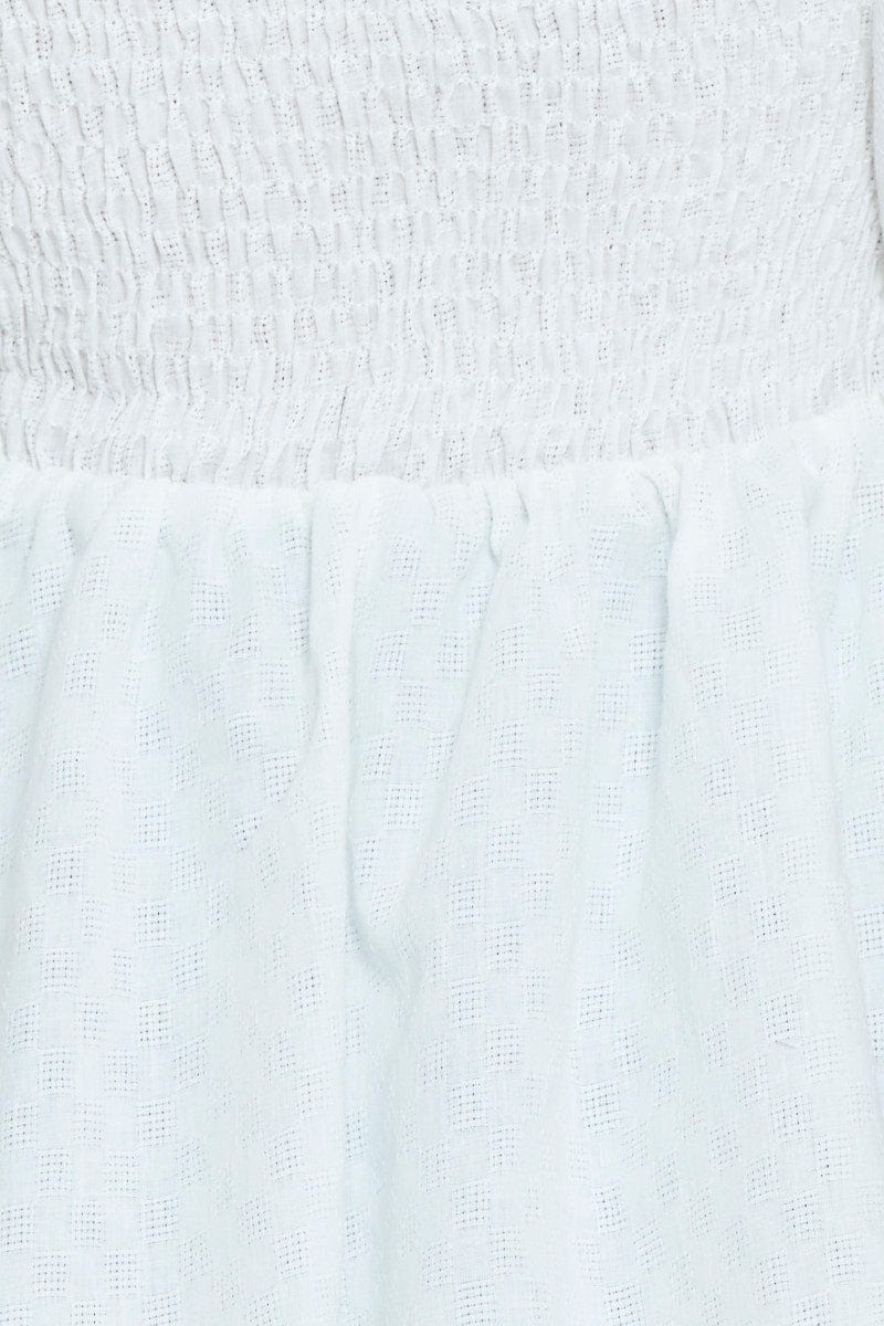 BARDOT White Peplum Top Short Sleeve Round Neck for Women by Ally