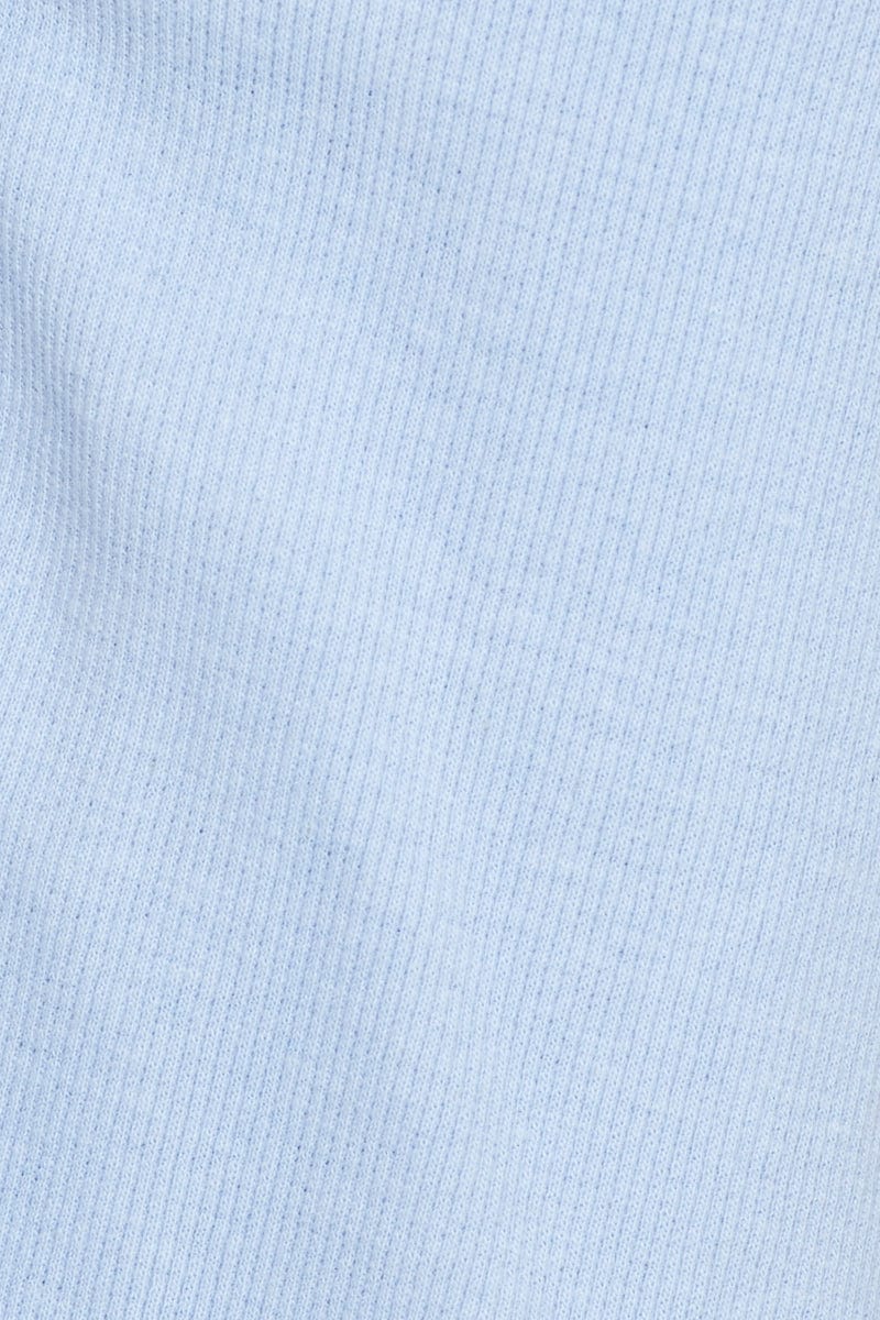 BASIC CARDIGAN Blue Rib Short Sleeve Cardigan for Women by Ally