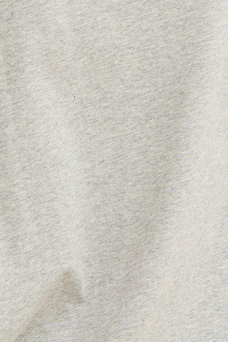 BASIC Grey Oversized T-Shirt Crew Neck Short Sleeve Cotton for Women by Ally