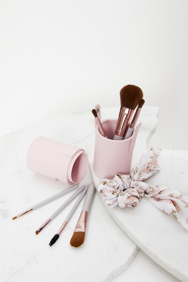 BEAUTY Pink Make Up Brush Set for Women by Ally