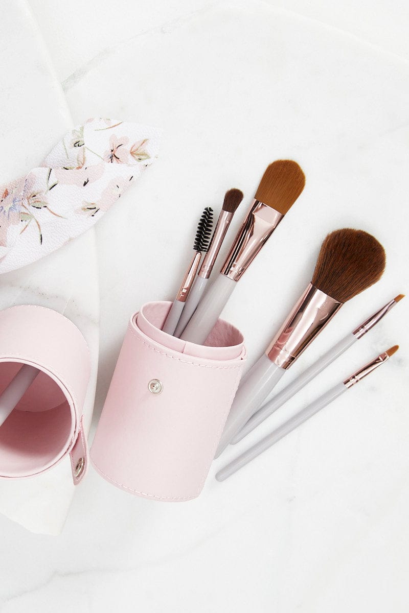BEAUTY Pink Make Up Brush Set for Women by Ally