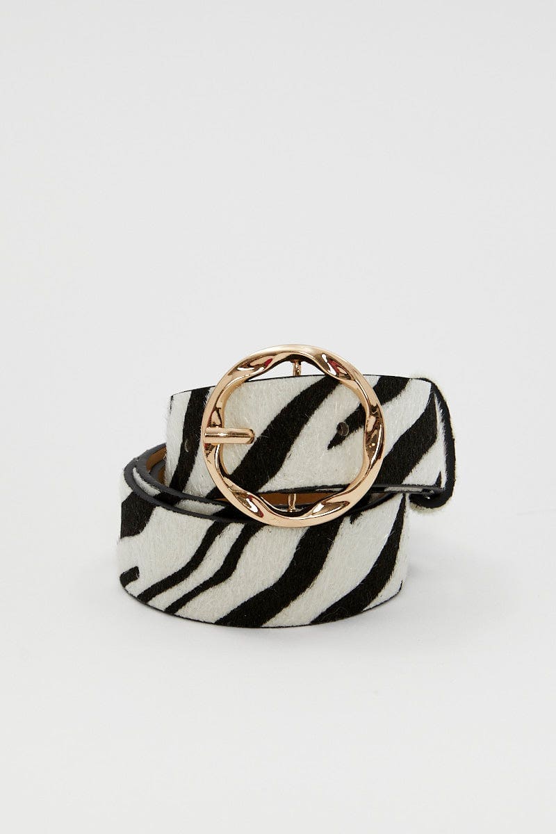 BELTS Print Circle Buckle Belt for Women by Ally