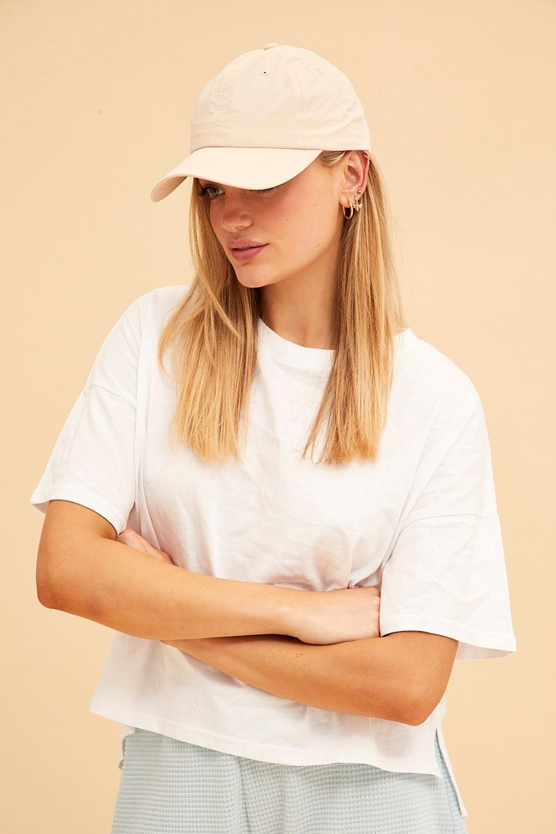 BM ACCESSORY White Everyday Cap for Women by Ally