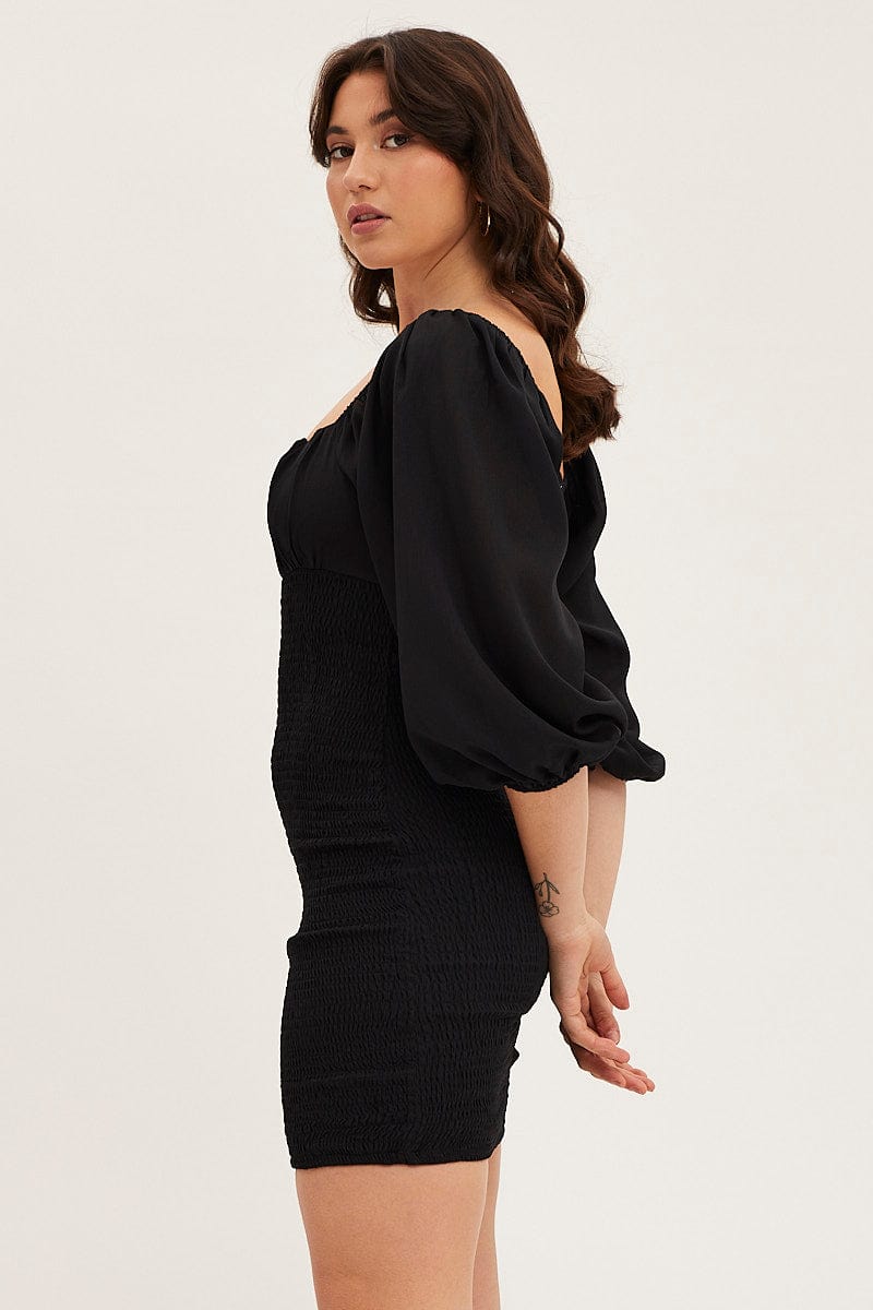 BODYCON DRESS Black Bodycon Dress for Women by Ally