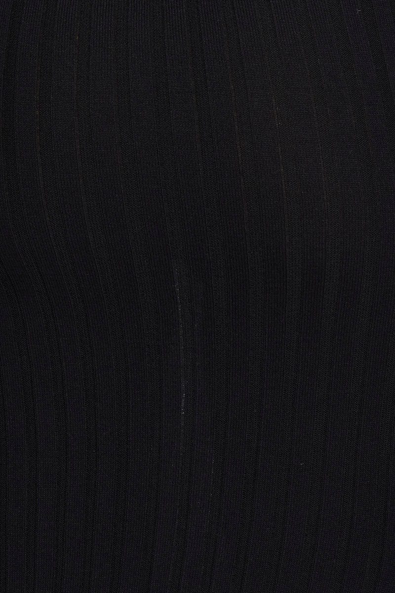 BODYCON DRESS Black Bodycon Dress Maxi Knit for Women by Ally