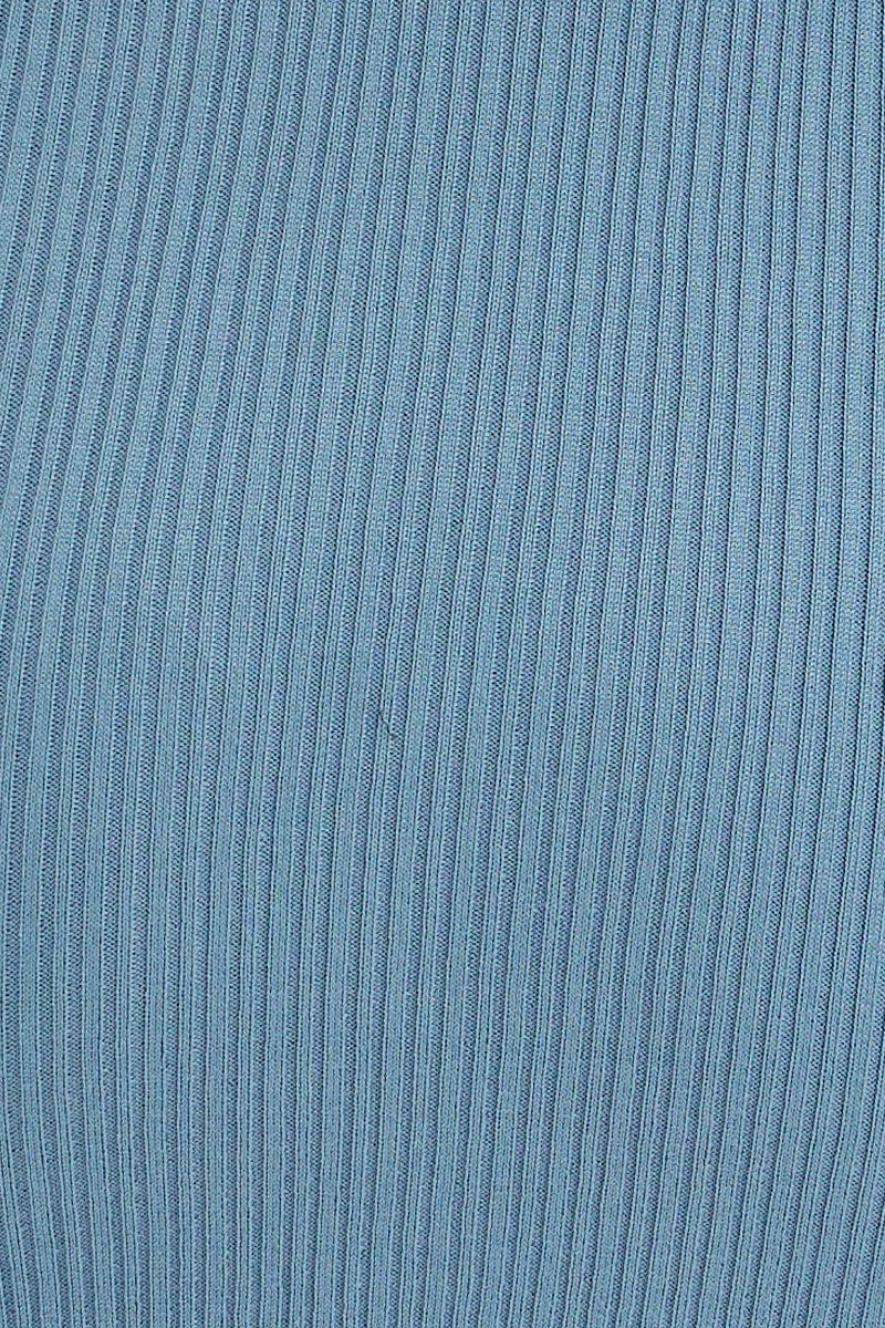 BODYCON DRESS Blue Knit Dress Evening Midi for Women by Ally