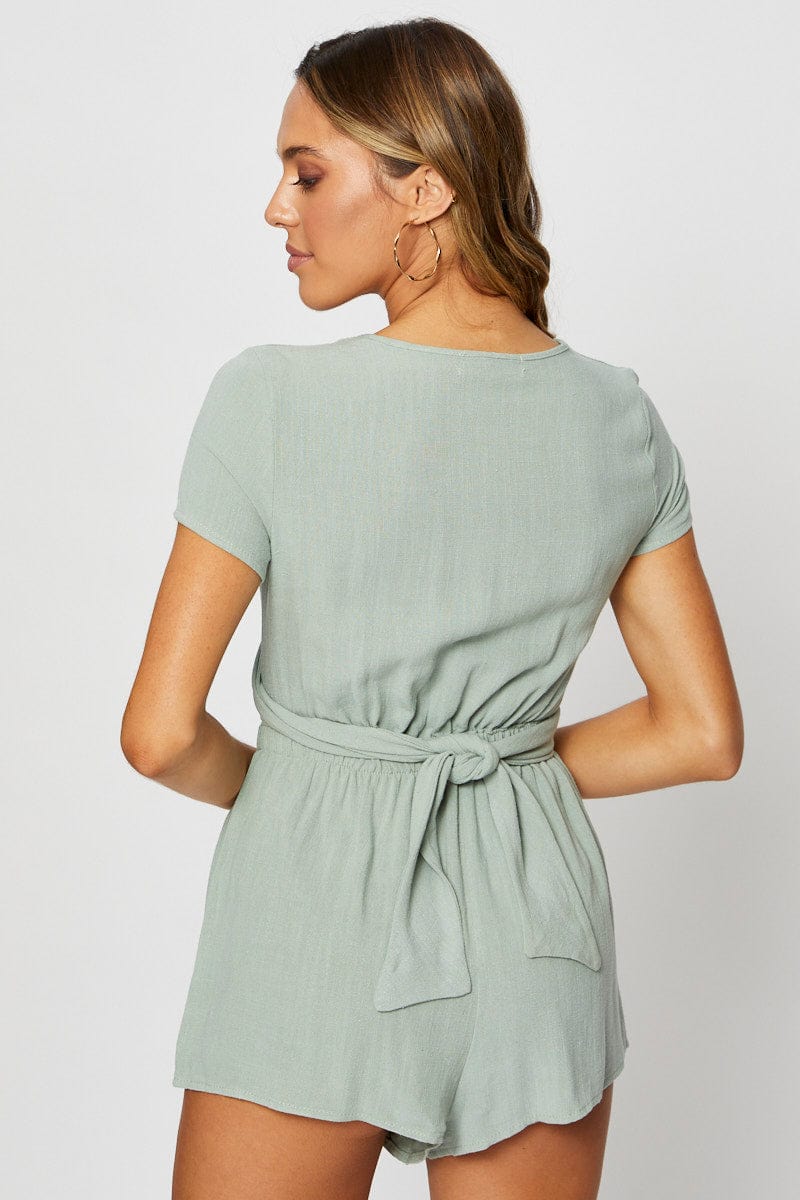 BODYCON DRESS Camel Playsuit V Neck for Women by Ally