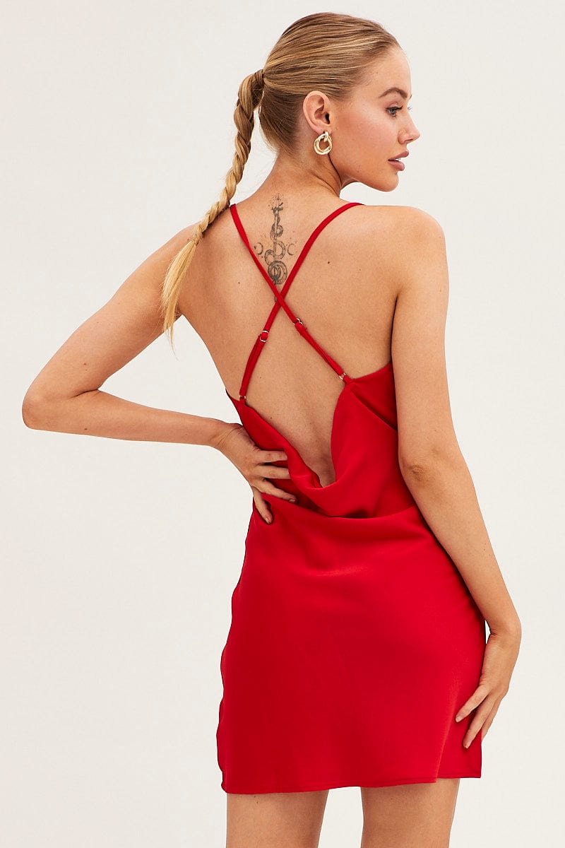 red silk dress mini Twilight Satin - Red, Large | Hazel and Olive or no bra Mini Dress Red Silk Party