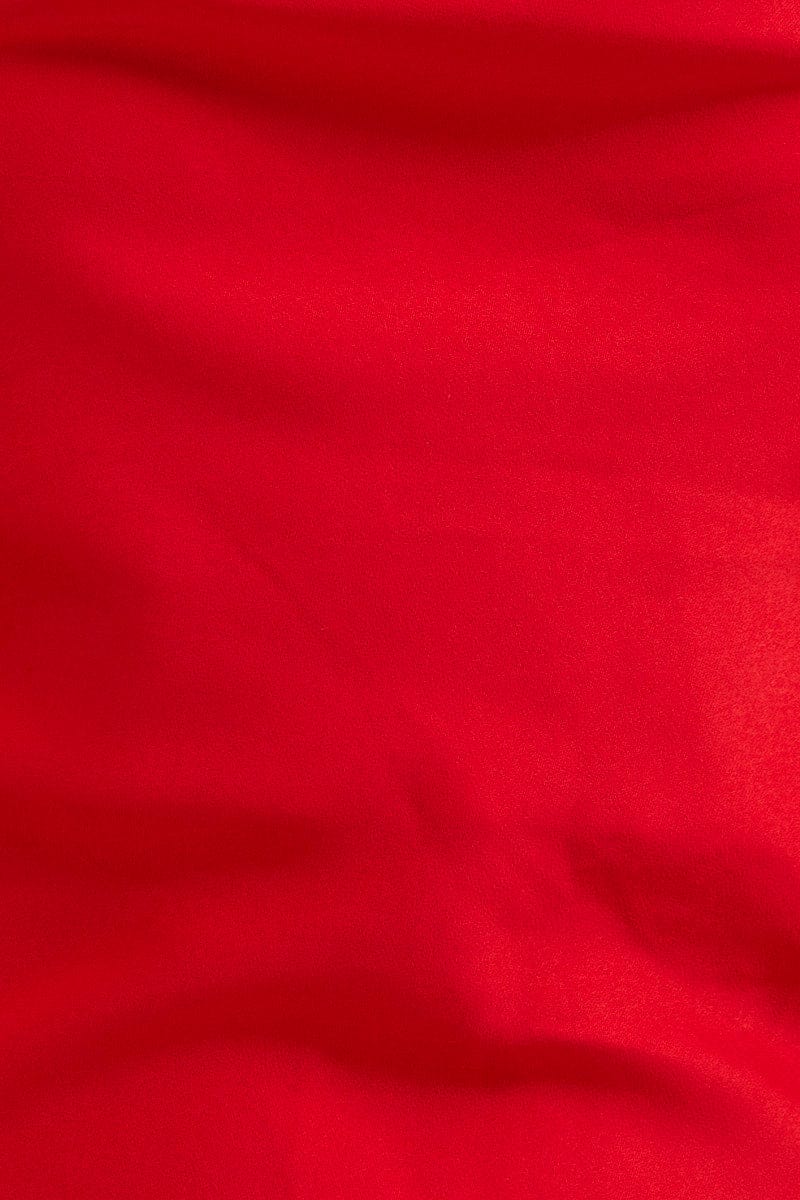 Red Slip Dress Mini Sleeveless Cowl Satin | Ally Fashion